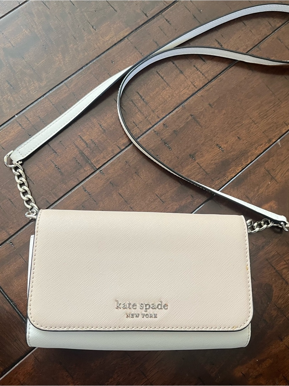 kate spade Madison Flap Crossbody Bag Purse Colorblock Pink Ivory - Picture 3 of 8